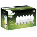 6x E27 LED SVIEČKOVÁ Žiarovka 8W = 60W 806lm 4000K Neutrál LUMILED