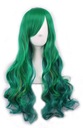 OMBRE COSPLAY WIG anime dlhé kučeravé vlasy 70 CM GLAM ROCK GREEN