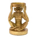 STOJAN NA SVIEČKU GORILLA GOLD MONKEY, 20 cm, NA 1 SVIEČKU