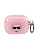 Puzdro na AirPods 3 Karl Lagerfeld Choupette Head Glitter Case Pink