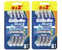 2 x žiletky Gillette BLUE 3 COMFORT 6+2