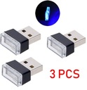 Mini 3x modré LED USB vnútorné osvetlenie