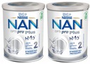 2x NAN 2 Optipro Plus upravené mlieko 800g