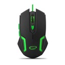 Esperanza MX205 Fighter Optical Gaming 6D USB káblová myš čierno-zelená