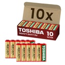 10x sada batérií TOSHIBA POWERFUL HEAVY DUTY 6F22 9V