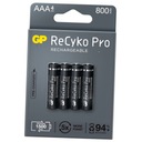 4x GP AAA 800 mAh ReCyko+ Pro 1,2V batéria