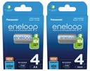 4 + 4 BATÉRIE PANASONIC ENELOOP R6/AA R03/AAA