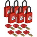 SafeKey kompaktné visiace zámky 6ks CPT-RED-25PL-6PK