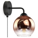 Nástenná lampa Medená guľa Transparent