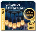 Záhradná girlanda s LED svetlami 20M 20X LED žiarovky E27 NA BALKÓN