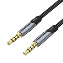 TRRS AUDIO KÁBEL 3,5 MM MUŽE A MUŽE AUX KÁBEL 2M VENTION BAQHH ŠEDÝ