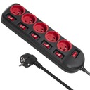 MACLEAN POWER STRIP, 5-ZÁSUVKOVÝ PREdlžovací kábel