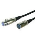 MicroConnect XLR M-F, 2m, 3-pólový, čierny