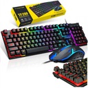 PODSVETNUTÁ RGB HYBRIDNÁ KLÁVESNICA PRE HRÁČOV T-WOLF RF200 + USB MYŠ