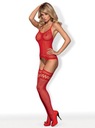 Bodystocking F214 červené S/M/L Obsessive