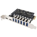 Karta adaptéra PCIe 1X na 8x USB (6A+2C) 5Gbps Gen2