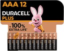 DURACELL PLUS AAA ALKALICKÁ BATÉRIA (LR03) 12 KS