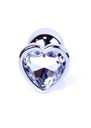 Plug-Jewellery Silver Heart PLUG- Clear