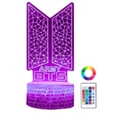 BTS ARMY LOVE YOURSELF DETSKÁ STOLNÁ LAMPA, PODSVETLENÁ + DIAĽKOVÉ OVLÁDANIE