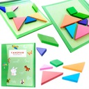 Tangram magnetická kniha puzzle tvaruje vzory 3D drevených kociek