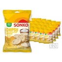 20x SONKO chrumkavé zdravé solené kukuričné ​​lupienky bez lepku 60g