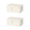 2 ks BYGGLEK LEGO box s vekom - biely 26x18x12 cm