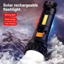 Led Solar taktická baterka 1200 mAh batéria wo