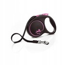 FLEXI Leash Black Design L páska 5m 50kg ružová