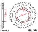 JT ZADNÉ OZNAČENIE 4538 46 HYOSUNG GT 250 '04-15' (453846JT) (REŤAZ 520)