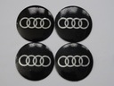 4x hliníkové nálepky na stredové kryty AUDI 56mm, čierne