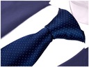 NAVY BLUE CLASSIC kravata 7 cm k bodkovanému pánskemu obleku, JACQUARD g107