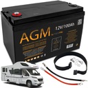 AGM BATTERY CAMPER UPS FOTOVOLTAIKA 12V 100AH ​​+ 2x KÁBLE 50cm