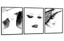 OBRAZY, PLAGÁTY V RÁME 53x73cm Triptych Faces P548