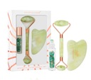 CRYSTALLOVE Beauty set: masážny prístroj na tvár + gua sha tanier + fľaša na rolovanie