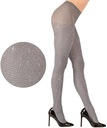 SILVER Glitter Glitter Tights Glossy 40 DEN Prom Silvestrovský karneval XL