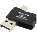 Miniatúrna čítačka microSD kariet 2 v 1 USB microUSB