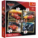 Puzzle 4 v 1 AUTÁ 3 Pripravené na preteky Trefl