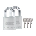 ABUS TITALIUM 2 ZÁMKY NA 1 KĽÚČOVÝ ZÁMOK 2x20MM