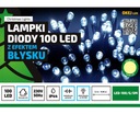 Svetlo na vianočný stromček 100LED, efekt teplého blesku, externé