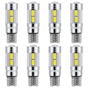 8x T10 10SMD žiarovka, biela W5W LED CANBUS šošovka