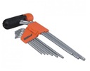 Kľúče TORX T10-T50 LONG 9 ks. DEDRA