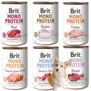 BRIT MONO PROTEIN Vlhčené krmivo pre psov 6 X 400 g MONOPROTEÍNOVÁ ZMES CHUTÍ