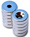 10x NEODYMIOVÝ MAGNET 15x5mm OTVOR NA SKRUTKU 1x4mm STRONG N38 - 10 ks.