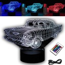 NOČNÁ LAMPA AUTO 3D RGB ZA DARČEK + DIAĽKOVÉ OVLÁDANIE