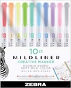 Set obojstrannej Mildliner - Zebra - 10 farieb