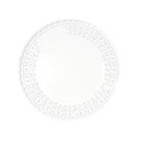 Biele okrúhle porcelánové ozdobné obrúsky 25 cm - 100 ks.