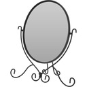 MAKEUP MIRROR, oválne stojace, GLAMOUR, čierne