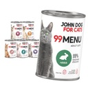 John Dog for Cats 99 Menu Mokré krmivo pre mačky Mix 6 príchutí 6x400g