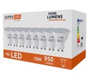 10x GU10 LED žiarovka 10W 950lm CCD VÝKONNÁ, NEBLIKAJÚCA PREMIUM TEPLÁ