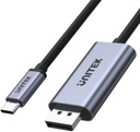 Unitek USB-C to DP 1.2 adaptér 4K 60Hz kábel 1.8m šedý